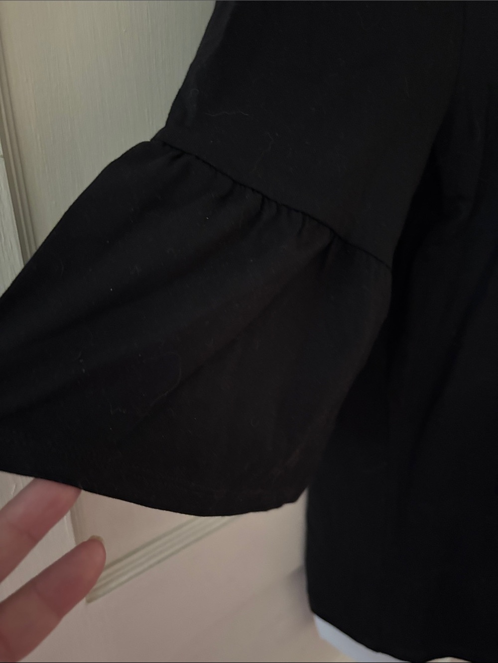 Talbots Black Ruffle-Sleeve Tunic Top - Picture 3 of 4